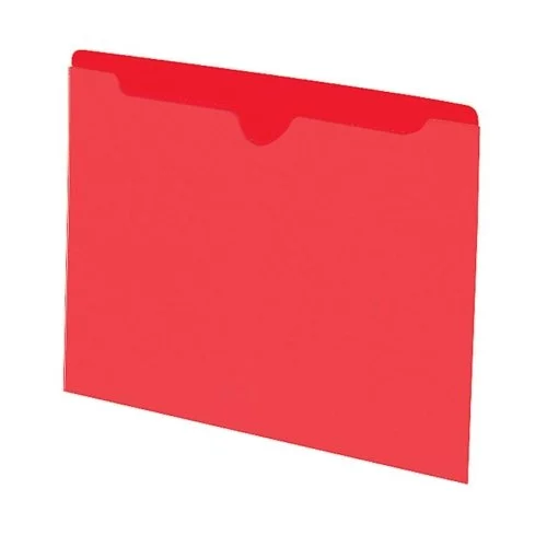 Smead 75509 Colored File Jackets w/Reinforced 2-Ply Tab Letter 11pt Red 100/Box