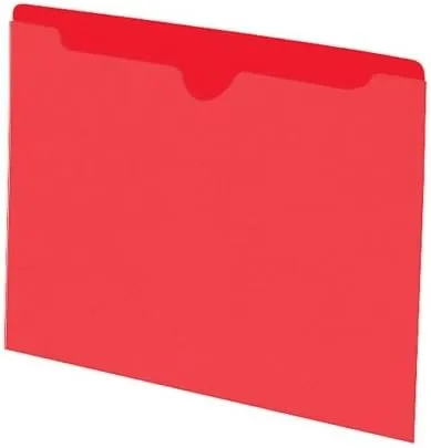 Smead 75509 Colored File Jackets w/Reinforced 2-Ply Tab Letter 11pt Red 100/Box