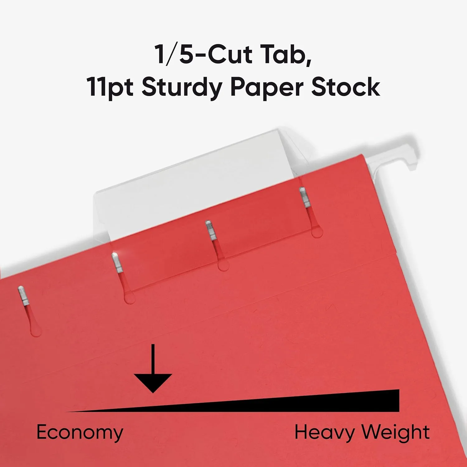 SMEAD Hanging File Folders, Letter Size, 1/5-Cut Adjustable Poly Tabs