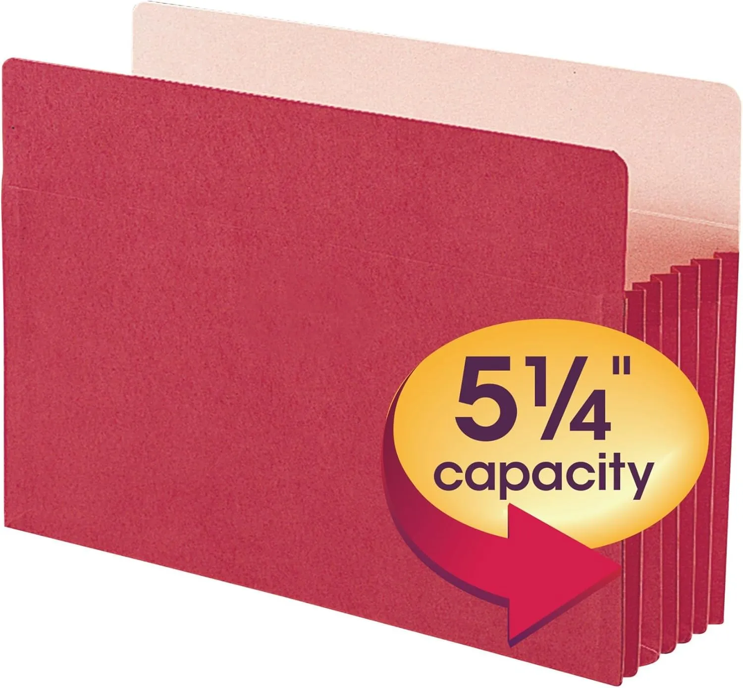 Smead Colored File Pocket, Legal Size, Red, 5.25 in Expansion, 1 Each