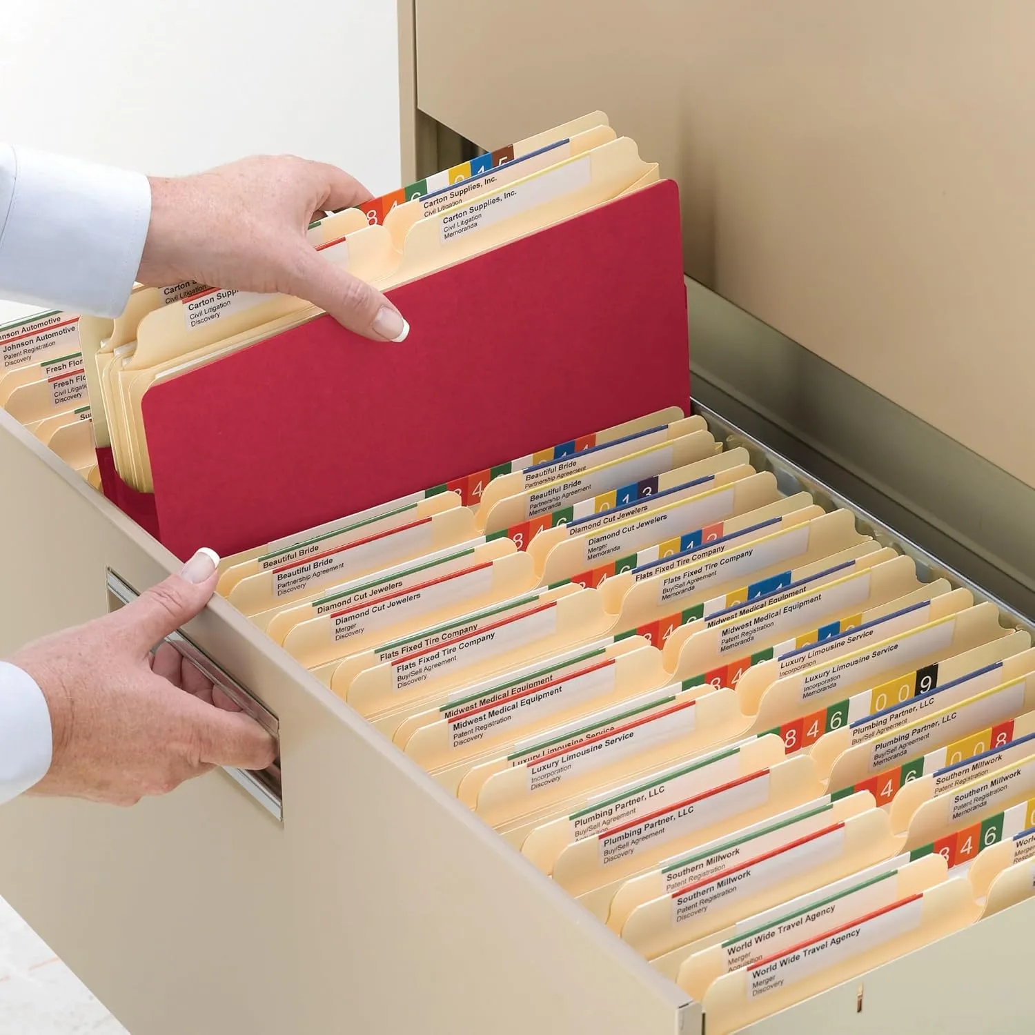 Smead Colored File Pocket, Legal Size, Red, 5.25 in Expansion, 1 Each