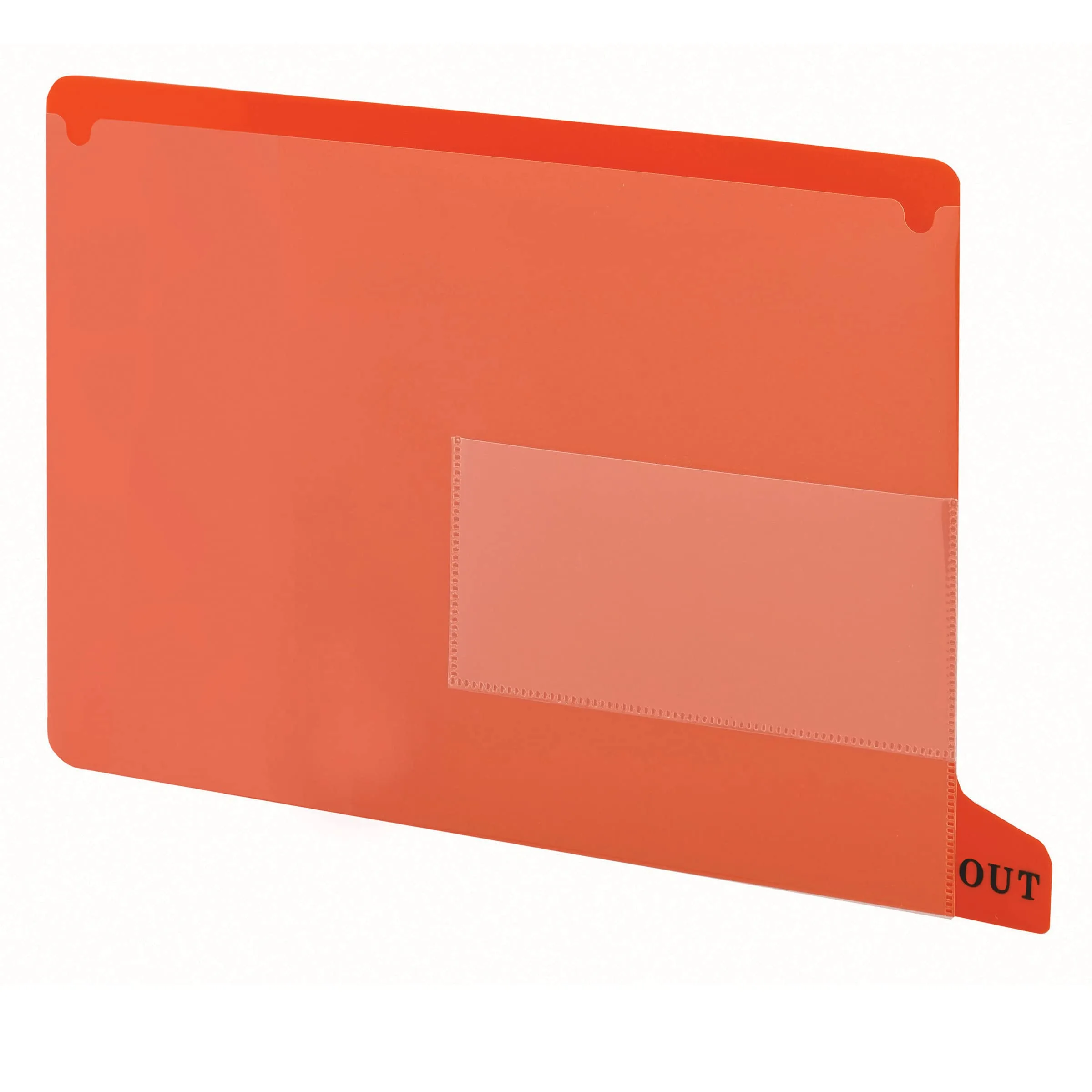 Smead Durable Poly End-Tab Out Guides, Bottom Position Tab, Letter Size, Red, Pack of 25