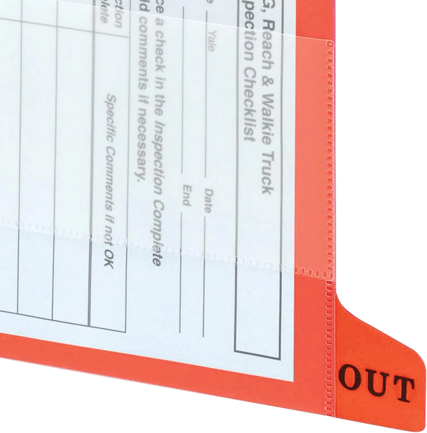 Smead Durable Poly End-Tab Out Guides, Bottom Position Tab, Letter Size, Red, Pack of 25