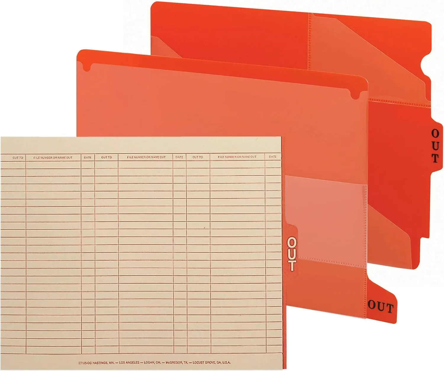 Smead Durable Poly End-Tab Out Guides, Bottom Position Tab, Letter Size, Red, Pack of 25