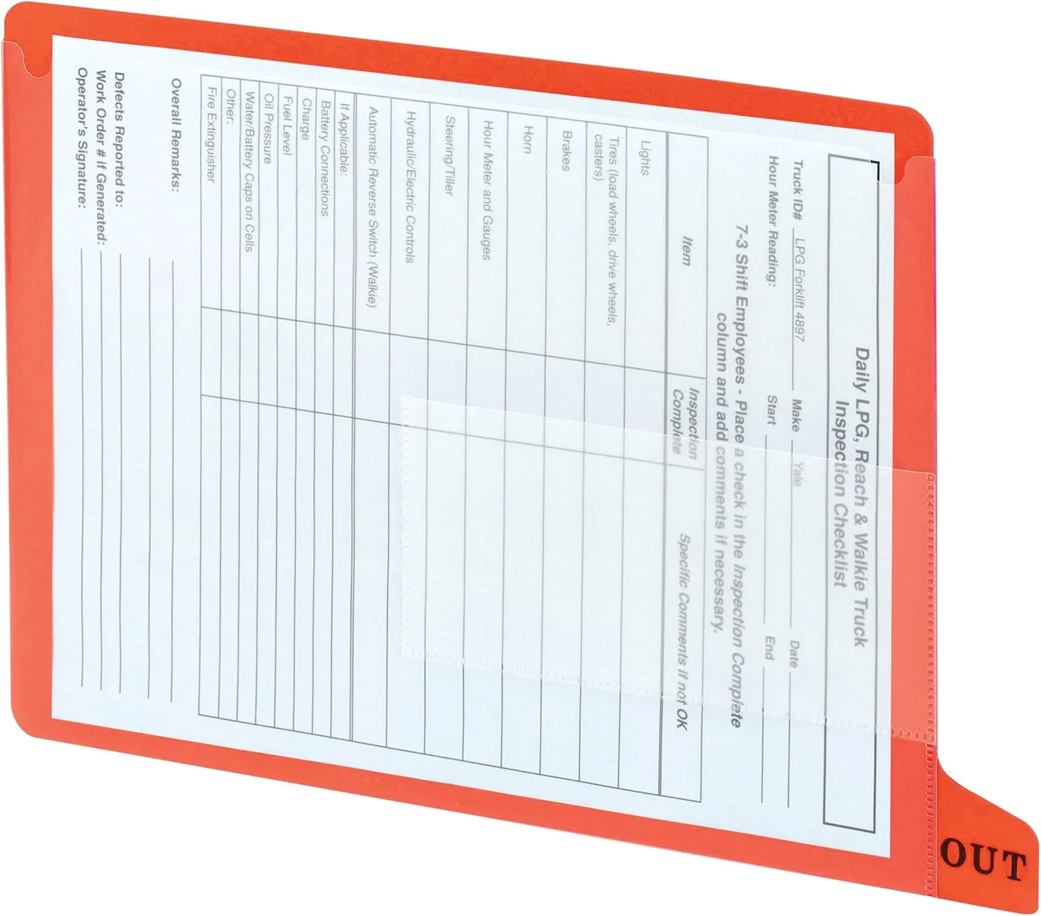Smead Durable Poly End-Tab Out Guides, Bottom Position Tab, Letter Size, Red, Pack of 25