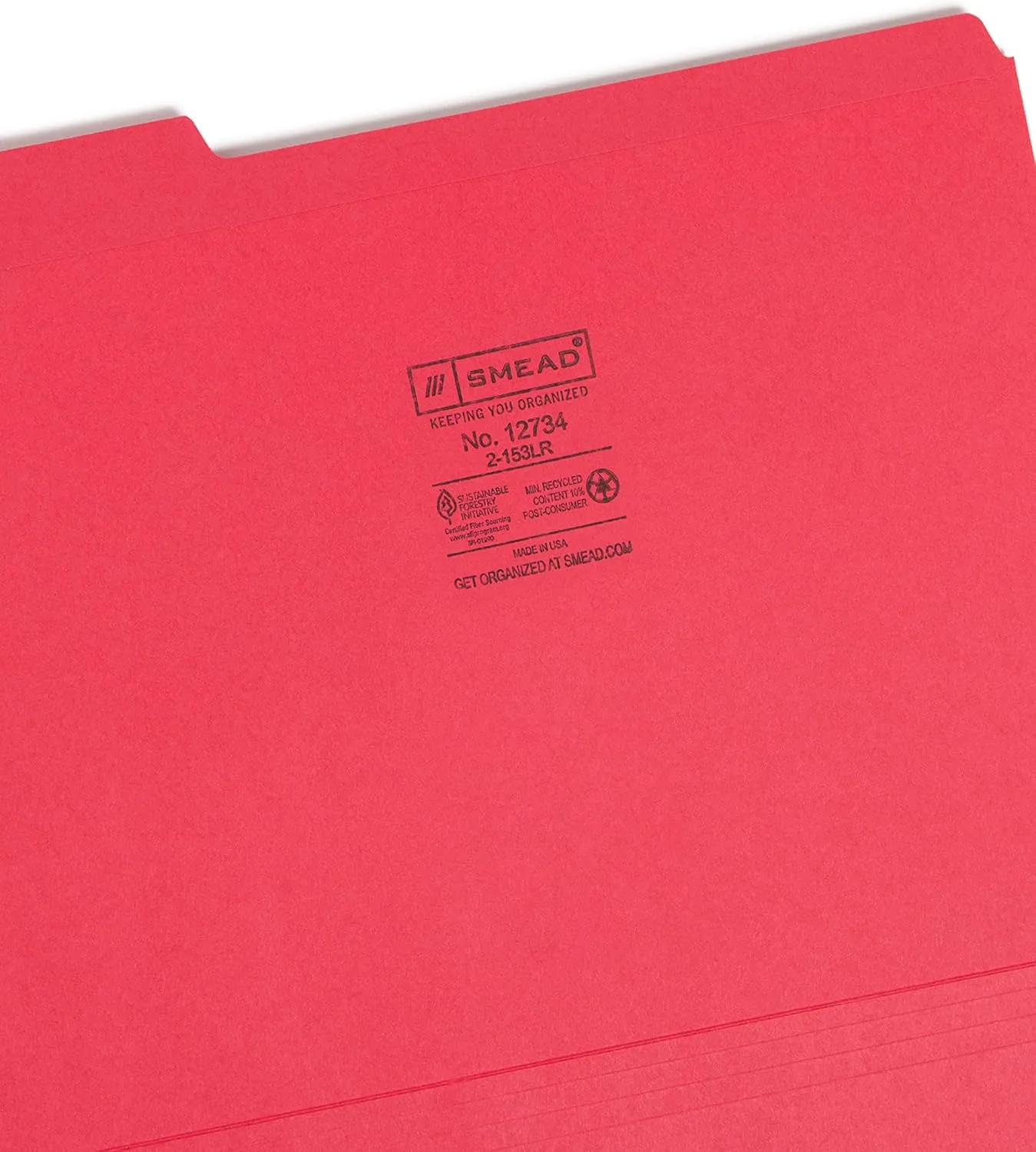 SMEAD Reinforced 1/3-Cut Top Tab File Folders, Letter Size