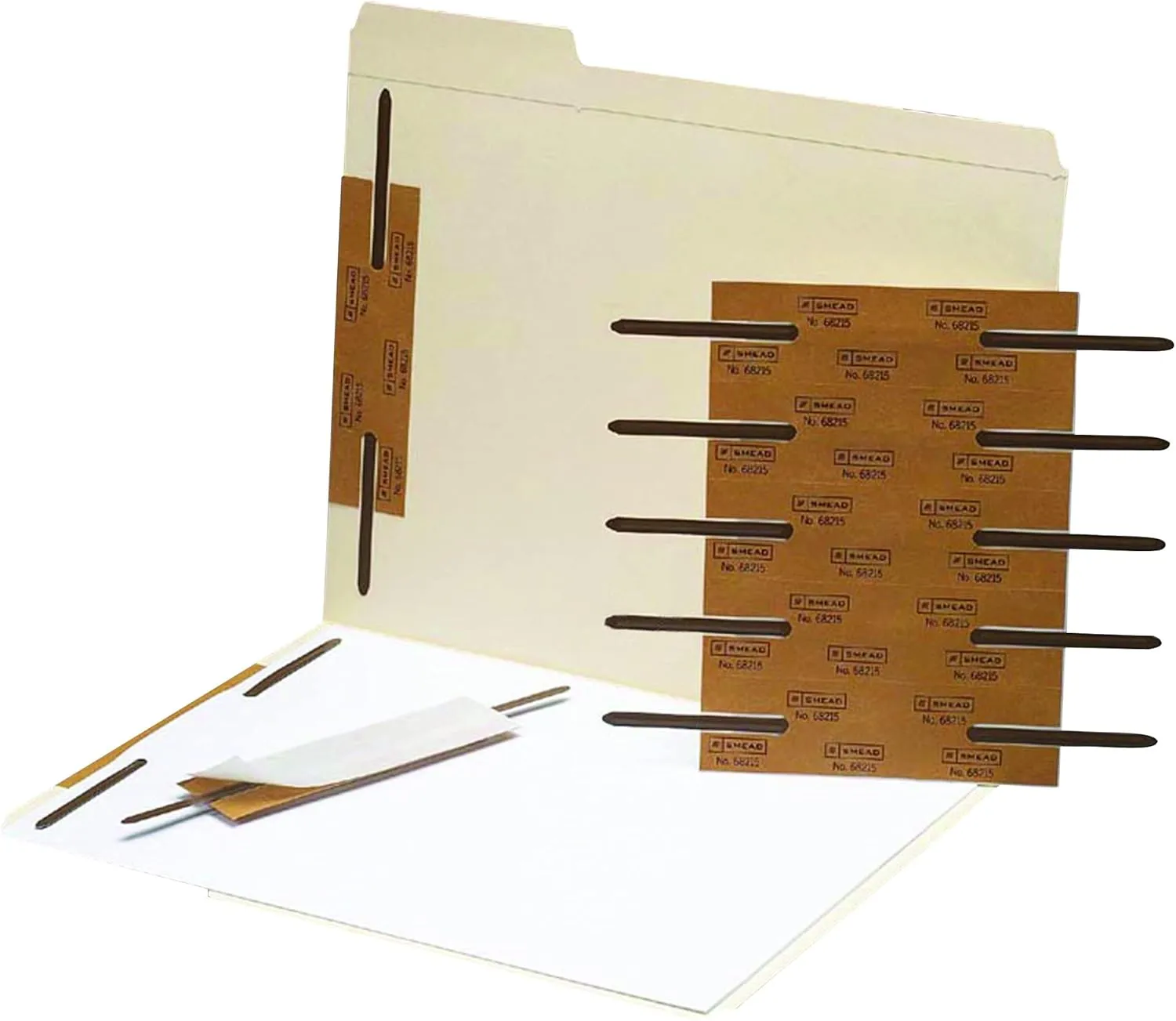 Smead Self-Adhesive Metal Fasteners, Reinforced, 2" Capacity, Brown, 100/Box