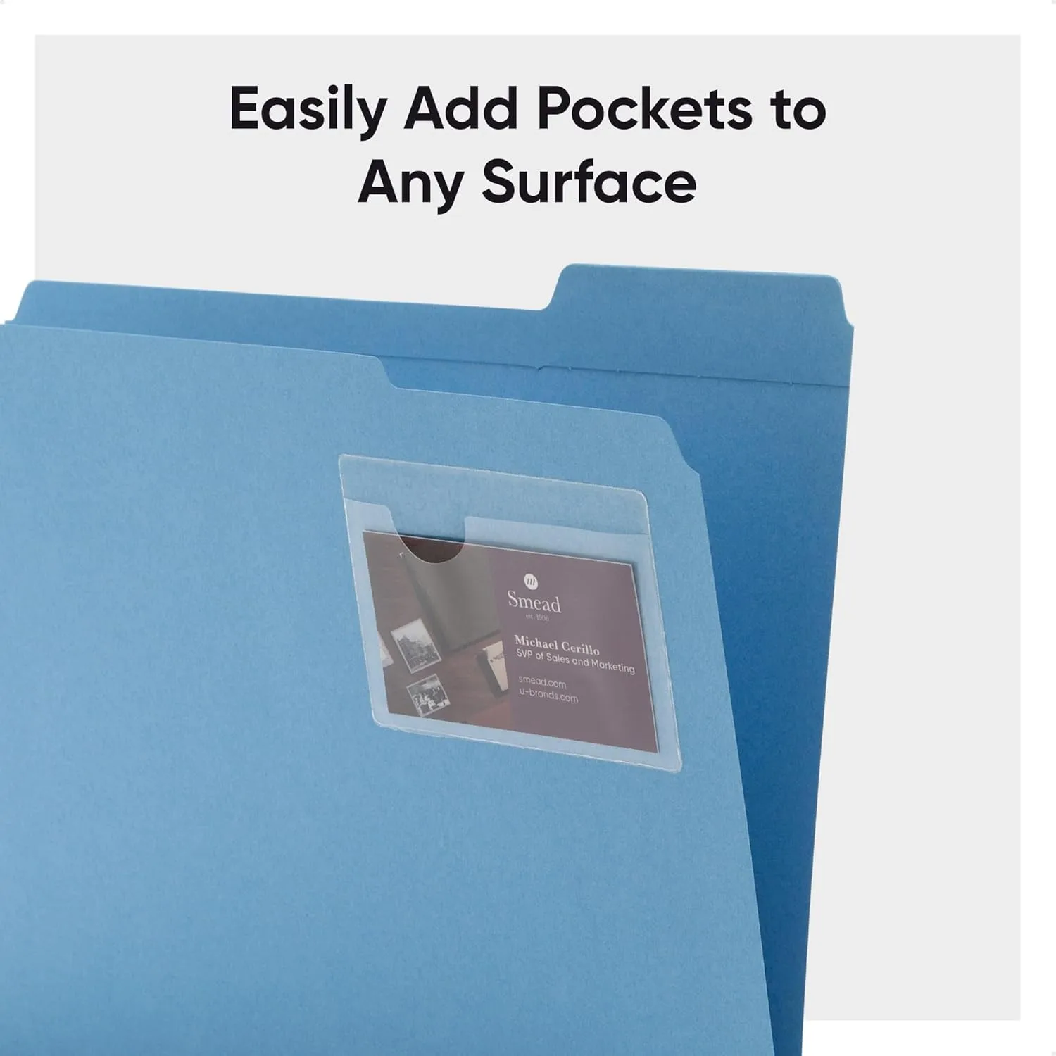 SMEAD Self-Adhesive Poly Pockets, Clear, 100/Box