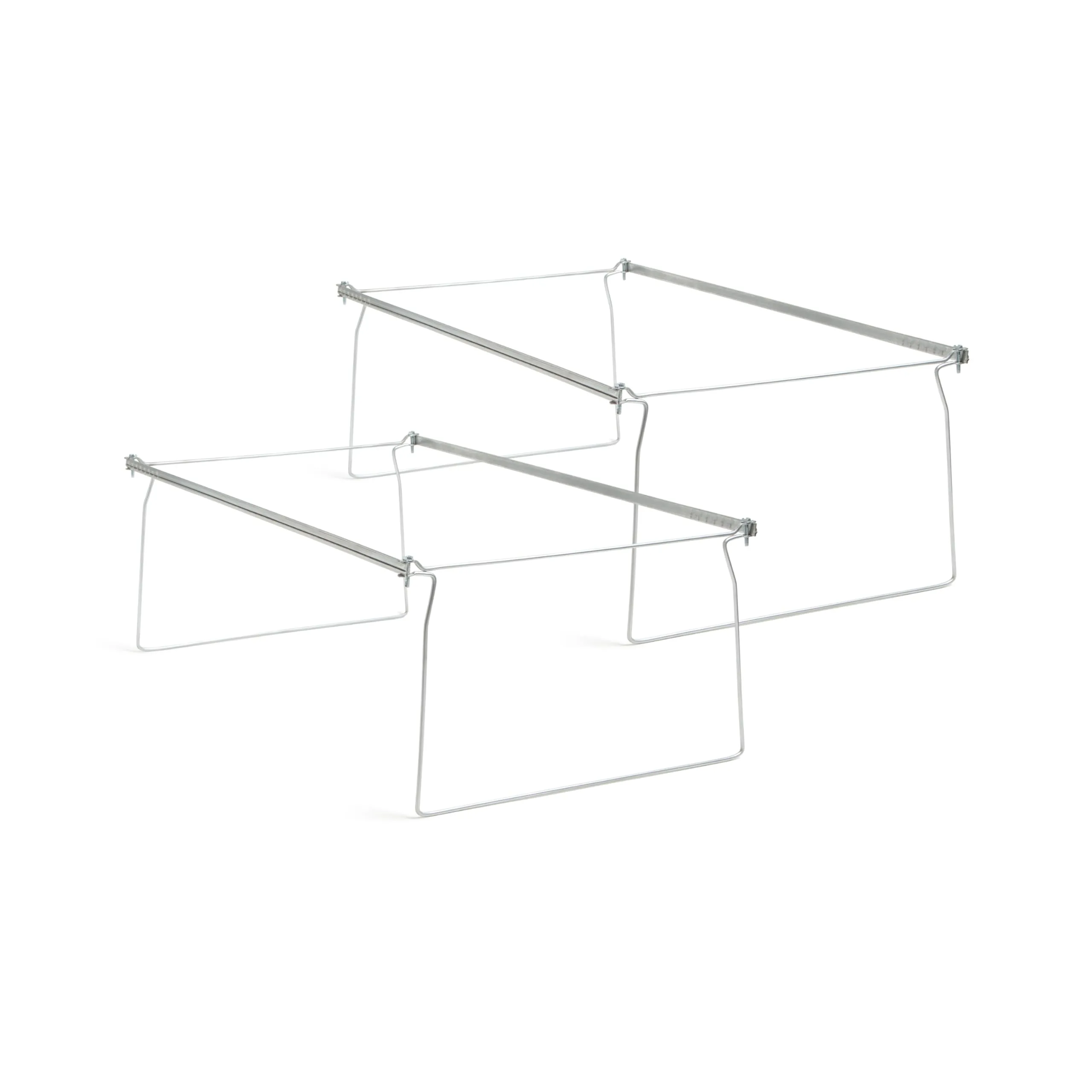 Smead Steel Hanging File Folder Frames, 2 Count, Gray, Adjustable Depth 23" to 27", Legal Size (64873)