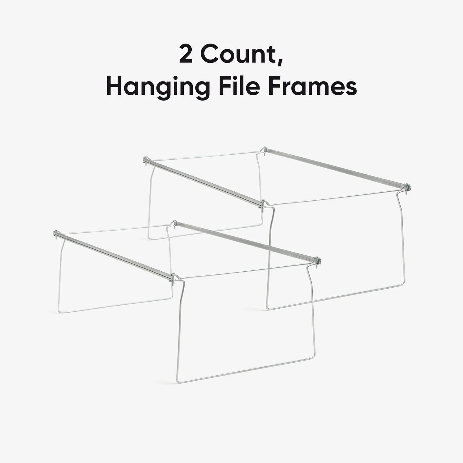 Smead Steel Hanging File Folder Frames, 2 Count, Gray, Adjustable Depth 23" to 27", Legal Size (64873)