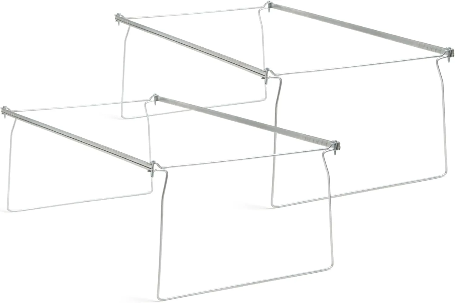Smead Steel Hanging File Folder Frames, 2 Count, Gray, Adjustable Depth 23" to 27", Legal Size (64873)