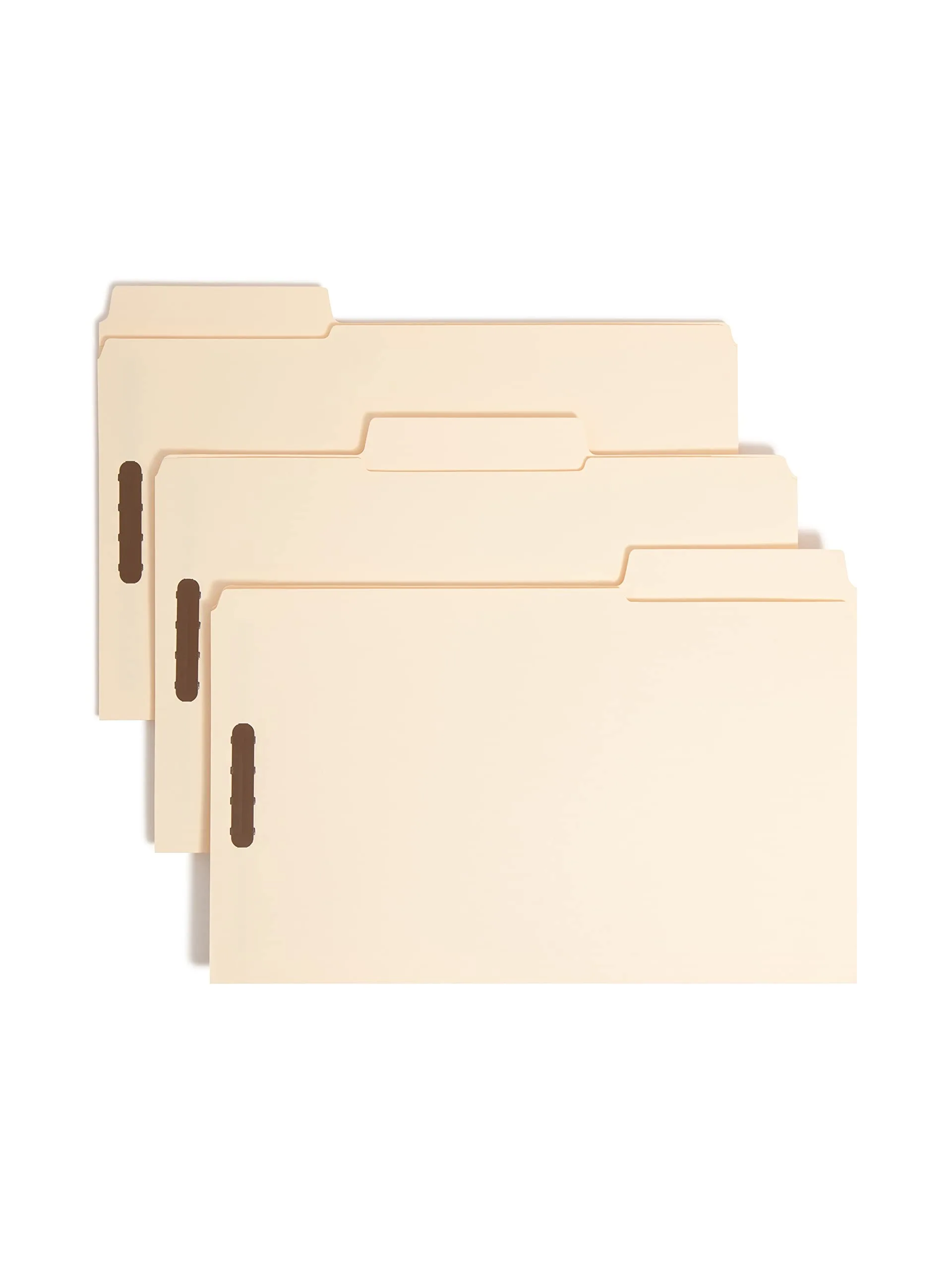 Smead SuperTab® Fastener File Folder, 2 Fasteners, Oversized 1/3-Cut Tab, Guide Height, Legal Size, Manila, 50 Per Box (19535)