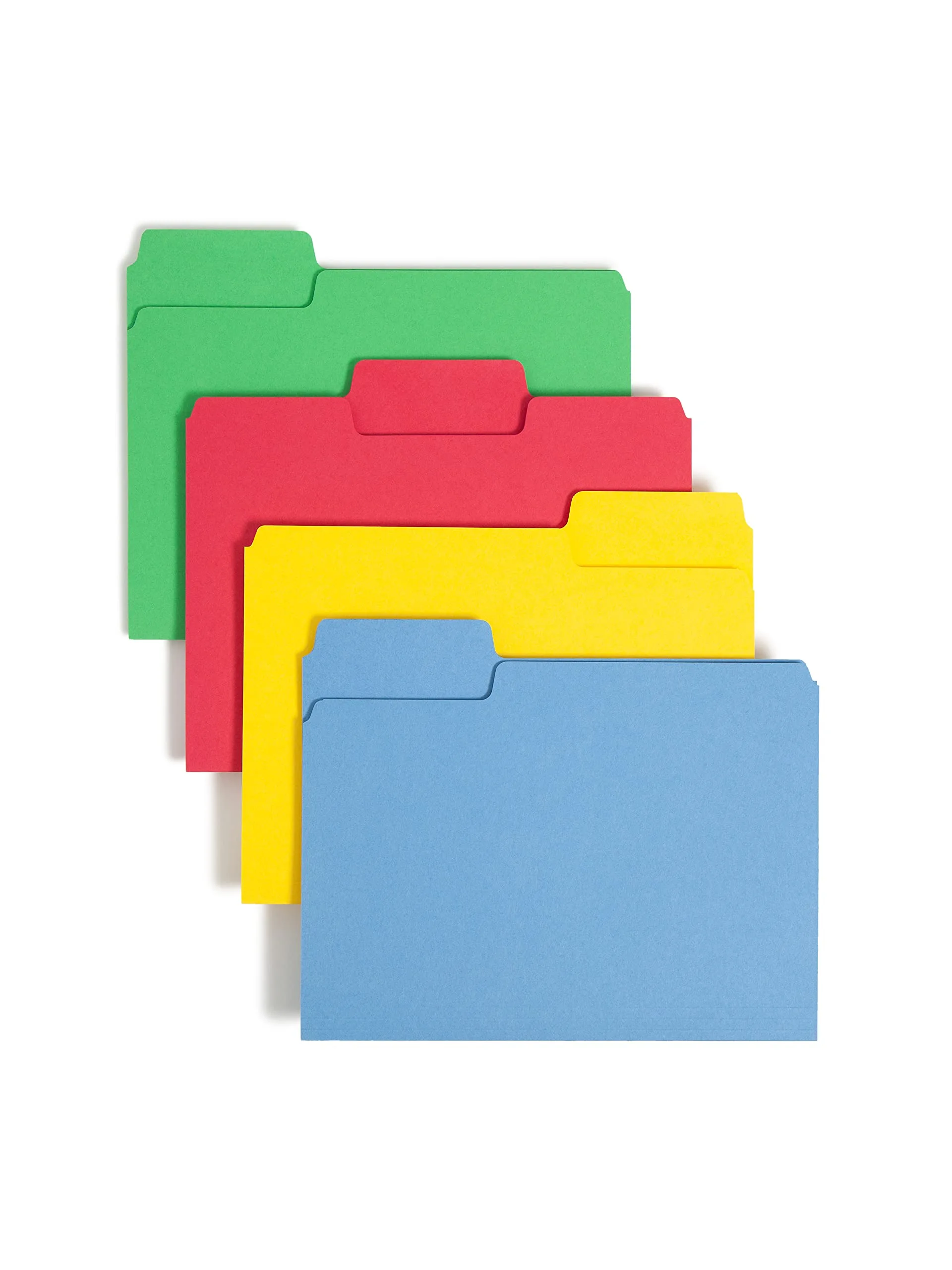 Smead SuperTab File Folder, Oversized 1/3-Cut Tab, Letter Size, Assorted Colors, 100/Box