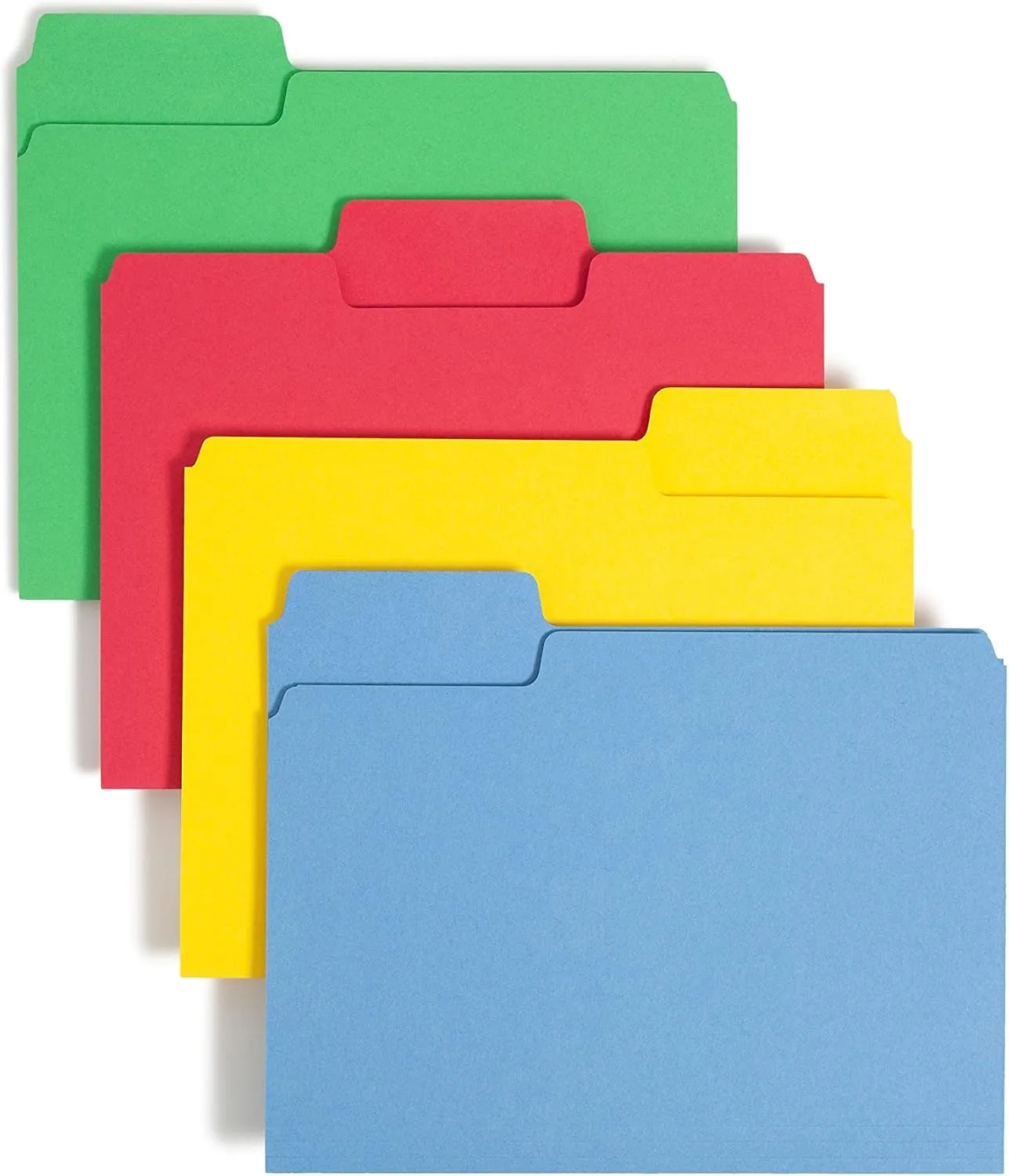 Smead SuperTab File Folder, Oversized 1/3-Cut Tab, Letter Size, Assorted Colors, 100/Box