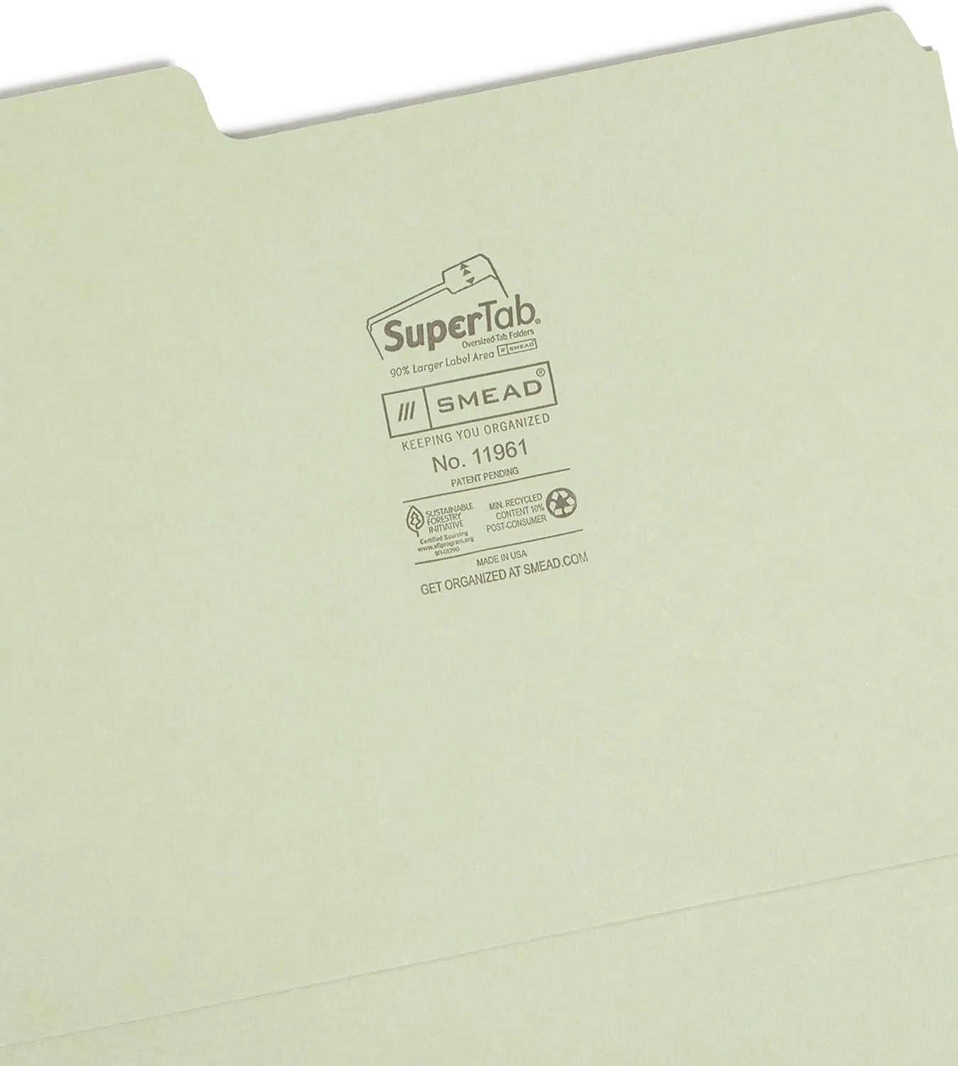 Smead SuperTab File Folder, Oversized 1/3-Cut Tab, Letter Size, Assorted Pastel Colors, 100 per Box (11961), Pack of 1