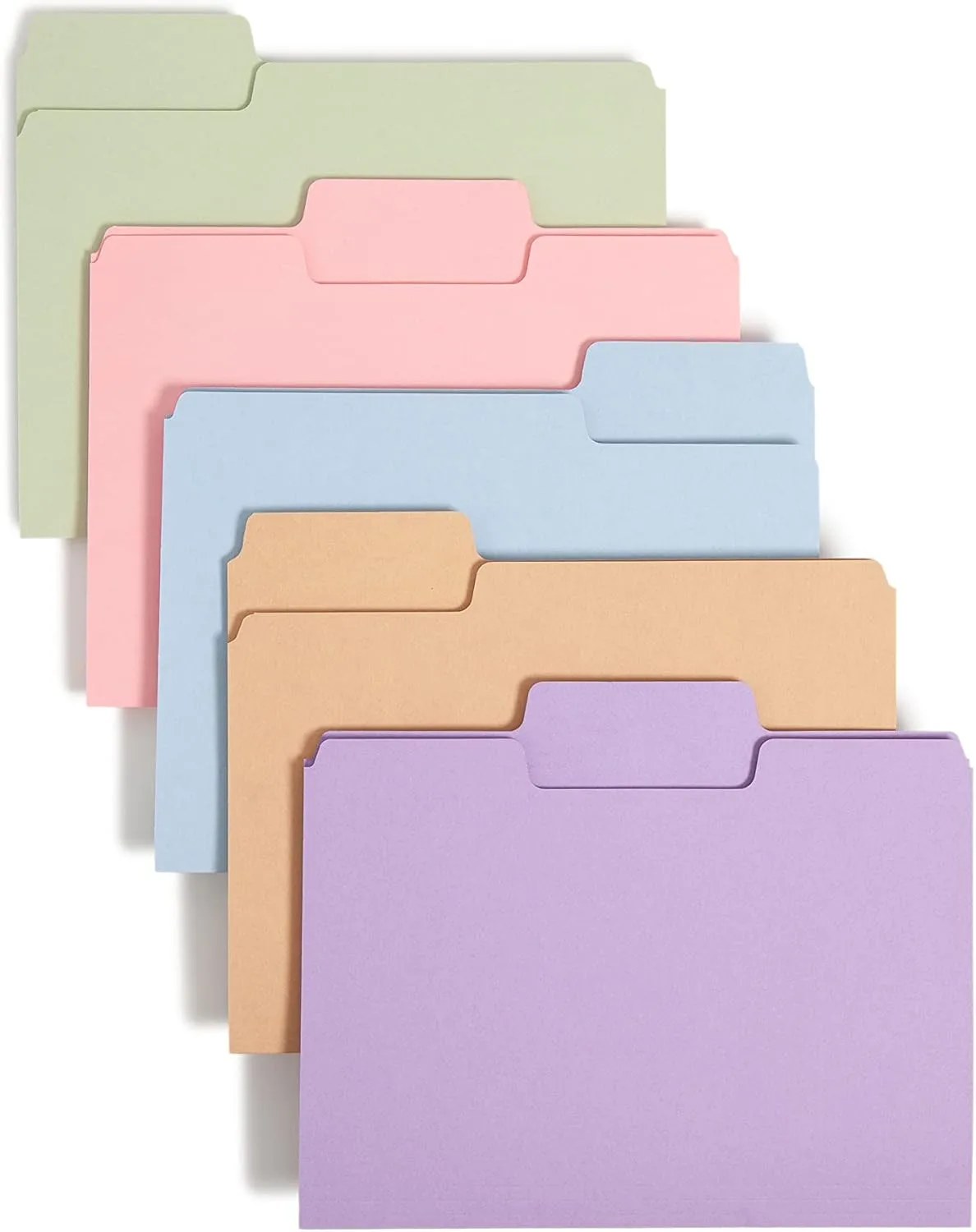 Smead SuperTab File Folder, Oversized 1/3-Cut Tab, Letter Size, Assorted Pastel Colors, 100 per Box (11961), Pack of 1