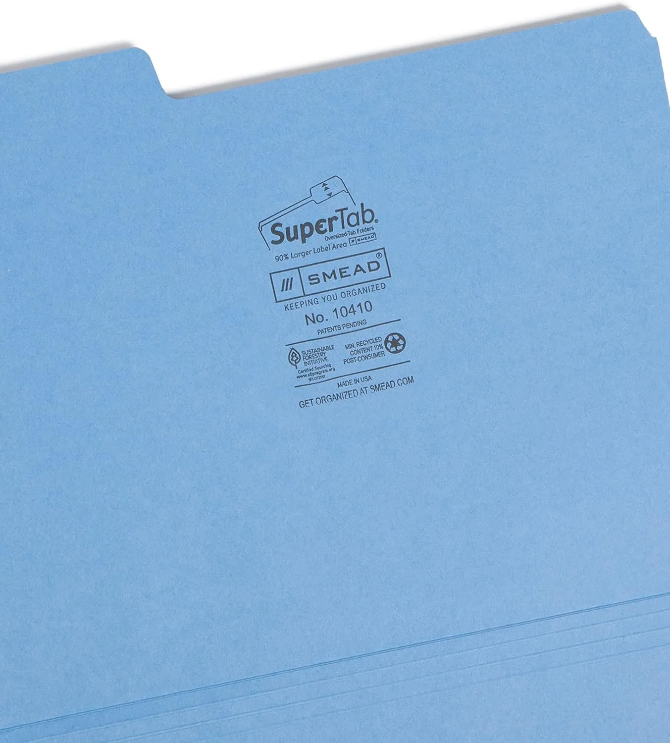 SMEAD SuperTab Heavyweight File Folders, Oversized 1/3-Cut Top Tabs, 50/Box