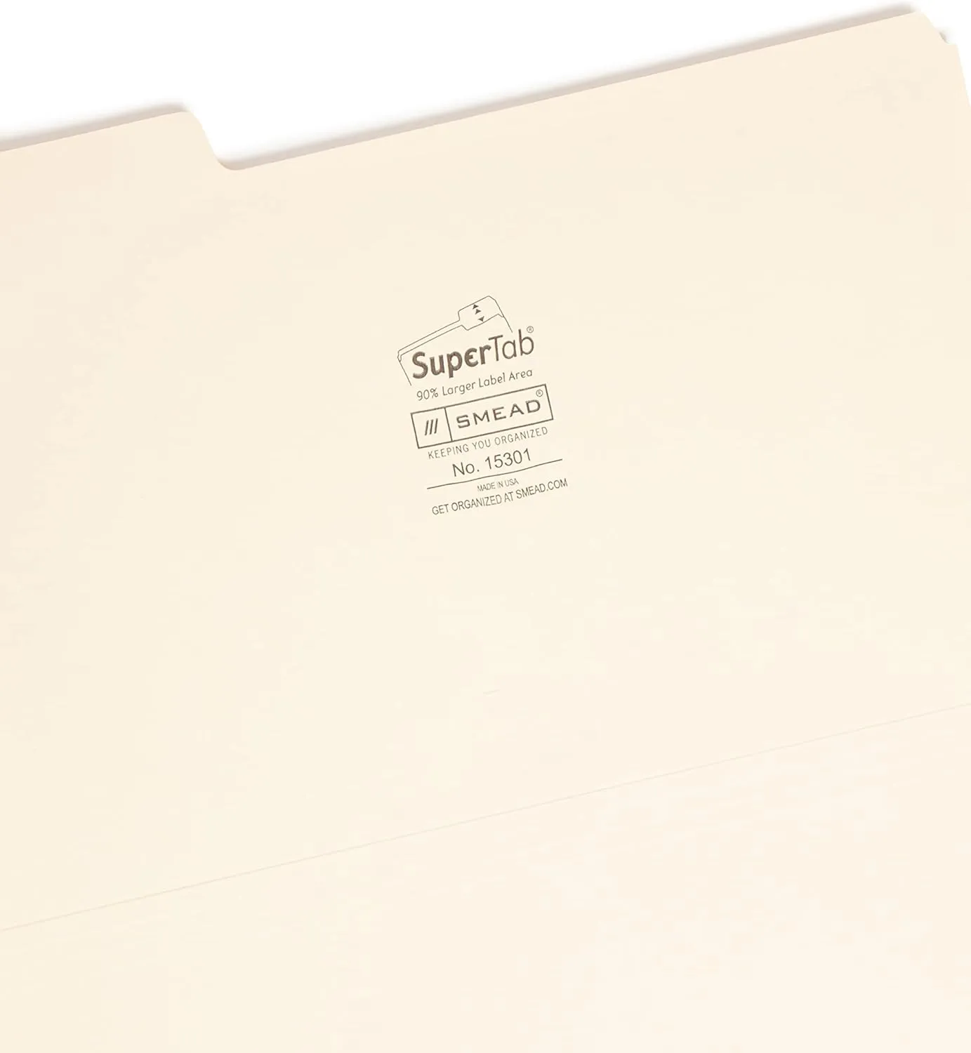 SMEAD SuperTab File Folder Oversized 1/3-Cut Tab Legal Manila 100/Box