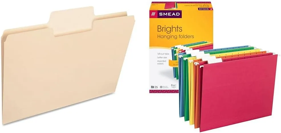 SMEAD SuperTab Heavyweight File Folders, Oversized 1/3-Cut Top Tabs, 50/Box