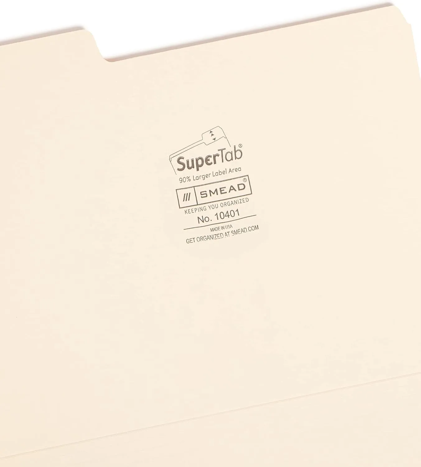 SMEAD SuperTab Heavyweight File Folders, Oversized 1/3-Cut Top Tabs, 50/Box