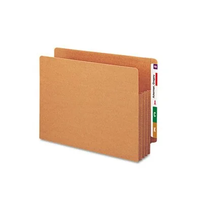 Smead TUFF End-Tab File Pockets, 3 1/2in Expansion, Letter Size, 30% Recycled, Redrope, Box Of 10