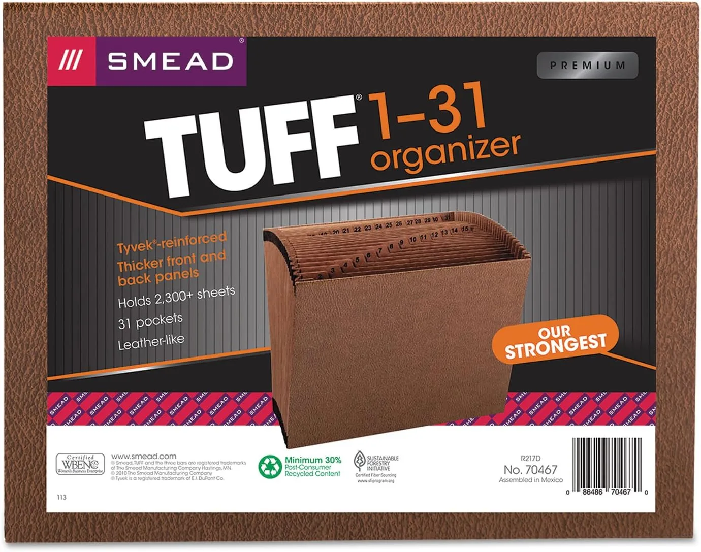 SMEAD TUFF Expanding File, Letter Size, Redrope