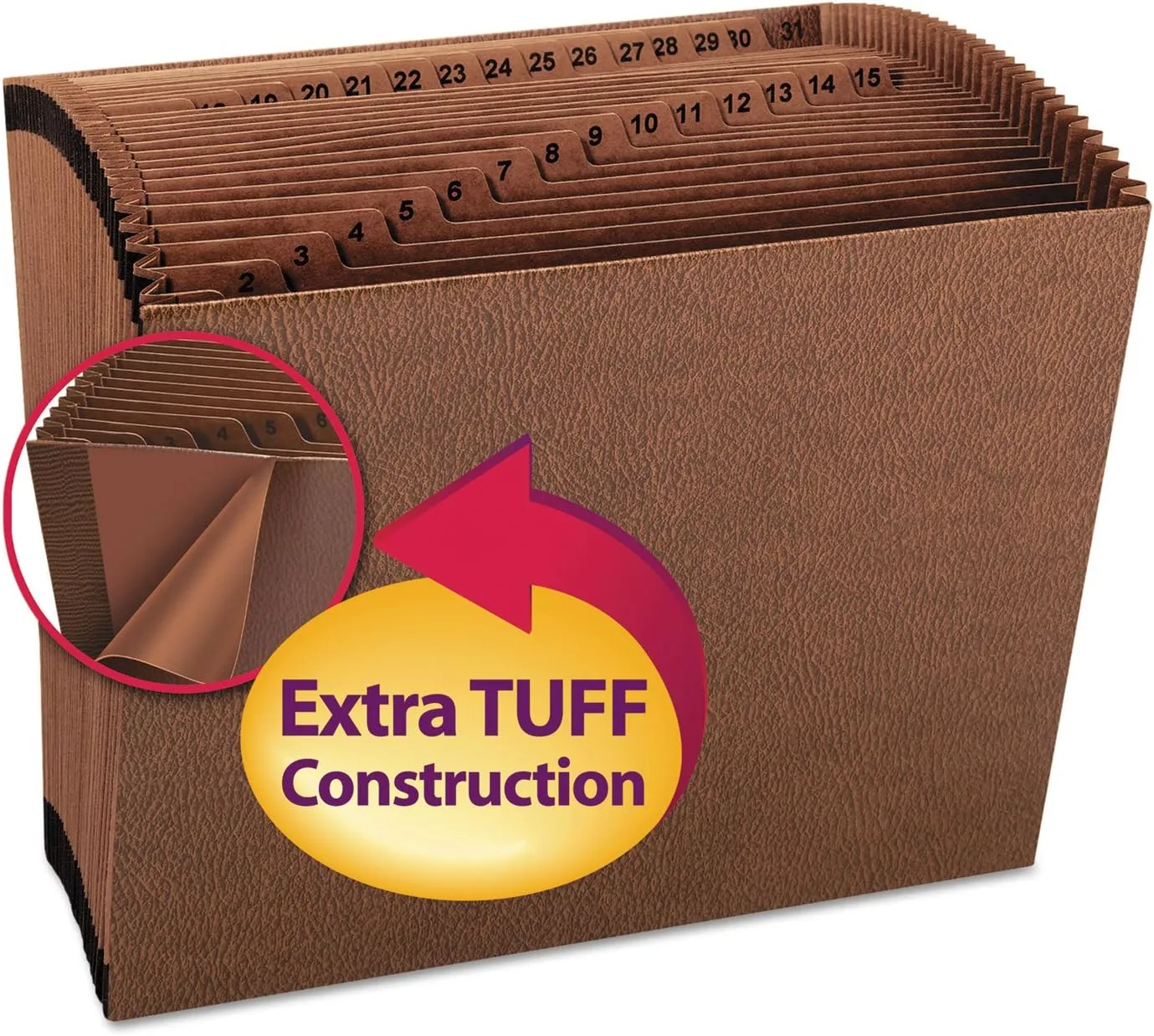SMEAD TUFF Expanding File, Letter Size, Redrope