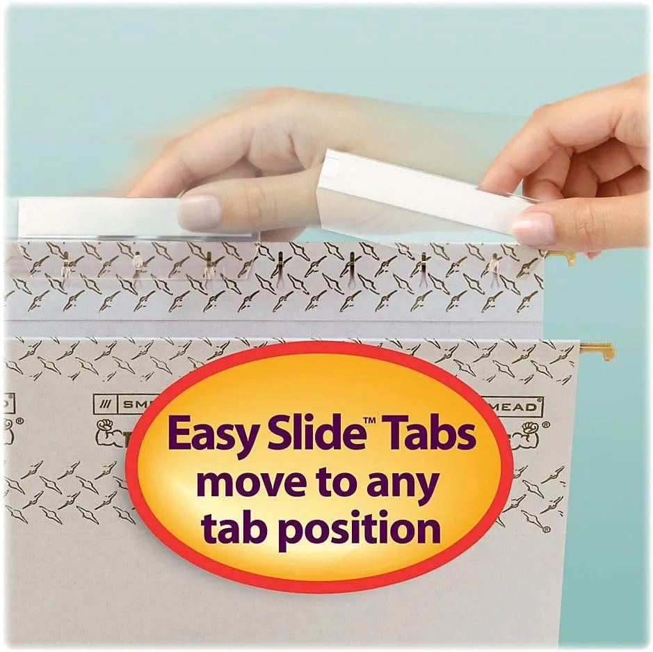 Smead TUFF Extra Capacity Box Bottom Hanging Folder, 2" Expansion, 1/3-Cut Easy Slide Tab, Legal Size, Steel Gray, 18 per Box (64340)
