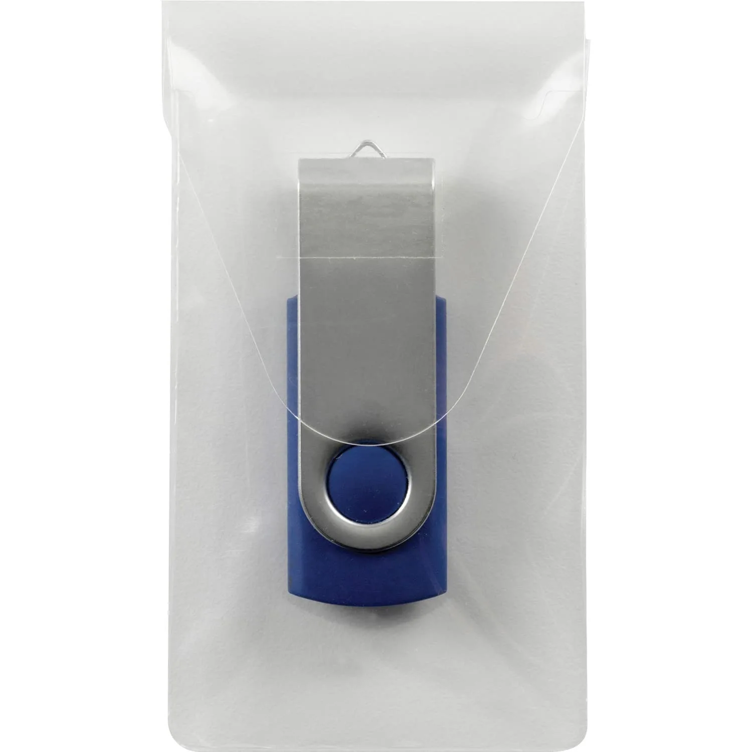 Smead Self-Adhesive Poly USB Flash Drive Pocket, 2 x 3-9/16 in, Clear, Pack of 6