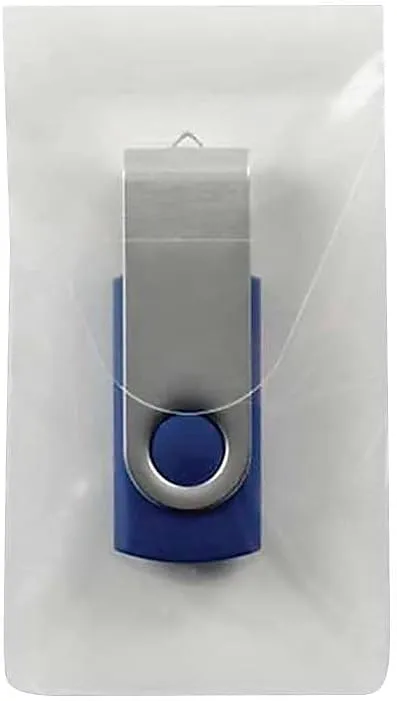 Smead Self-Adhesive Poly USB Flash Drive Pocket, 2 x 3-9/16 in, Clear, Pack of 6