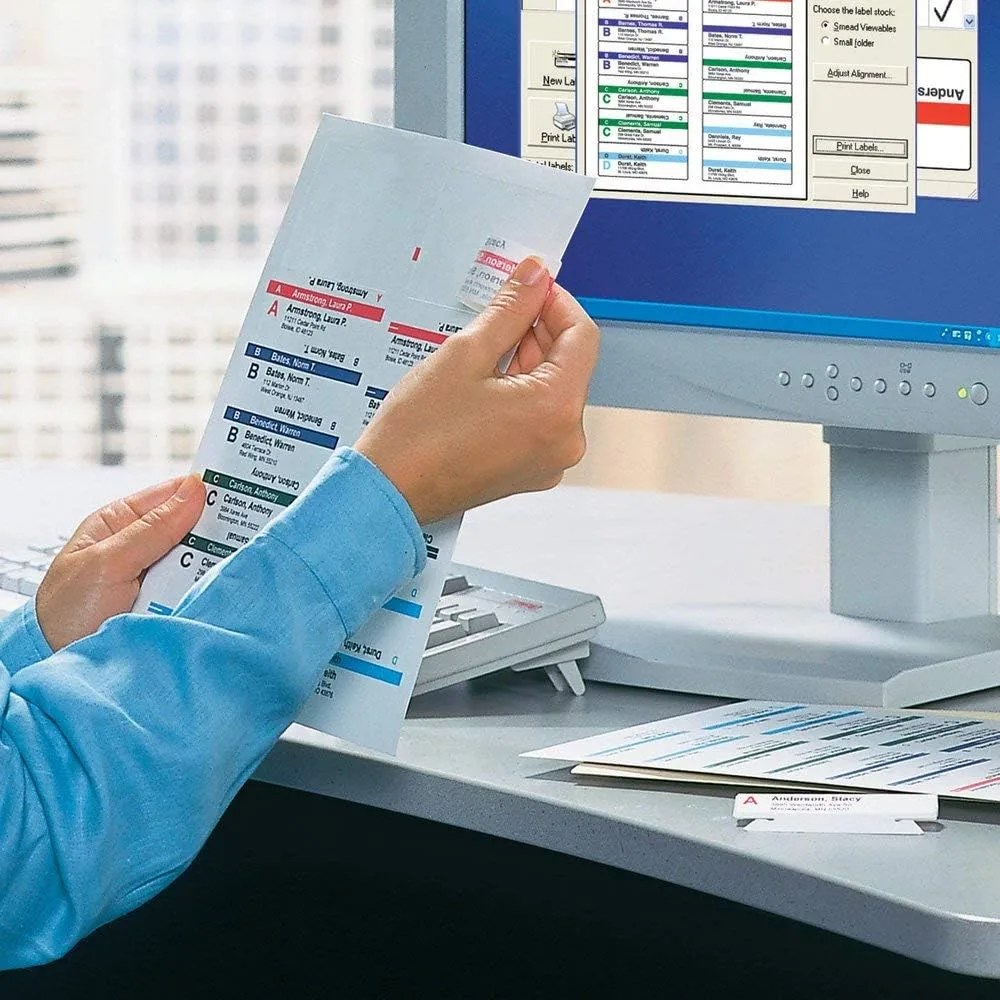 Smead Viewables® Labeling System Refill Pack, Hanging Folder Labels, 100 Count