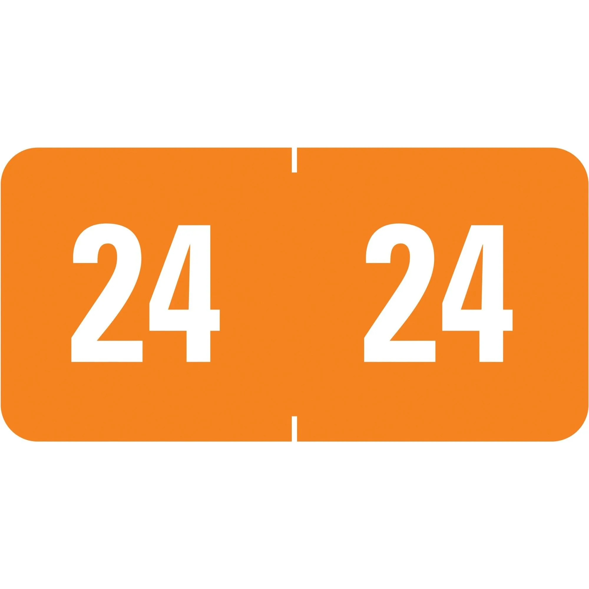 Smead® ETS Color-Coded Year Labels, SMD67924, 1/2" x 1", Orange, 25 Labels Per Sheet, Pack of 10 Sheets
