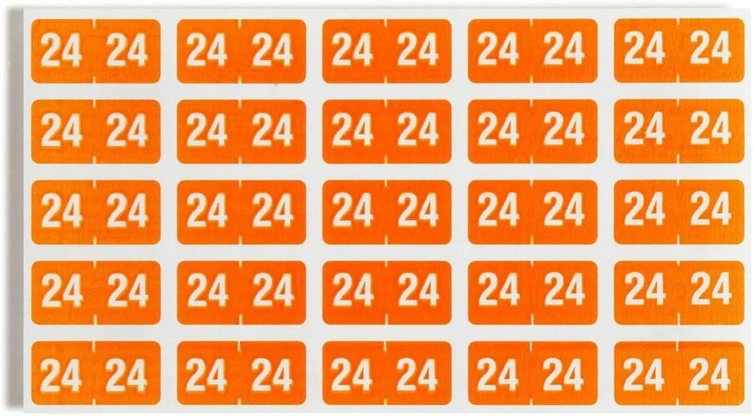 Smead® ETS Color-Coded Year Labels, SMD67924, 1/2" x 1", Orange, 25 Labels Per Sheet, Pack of 10 Sheets