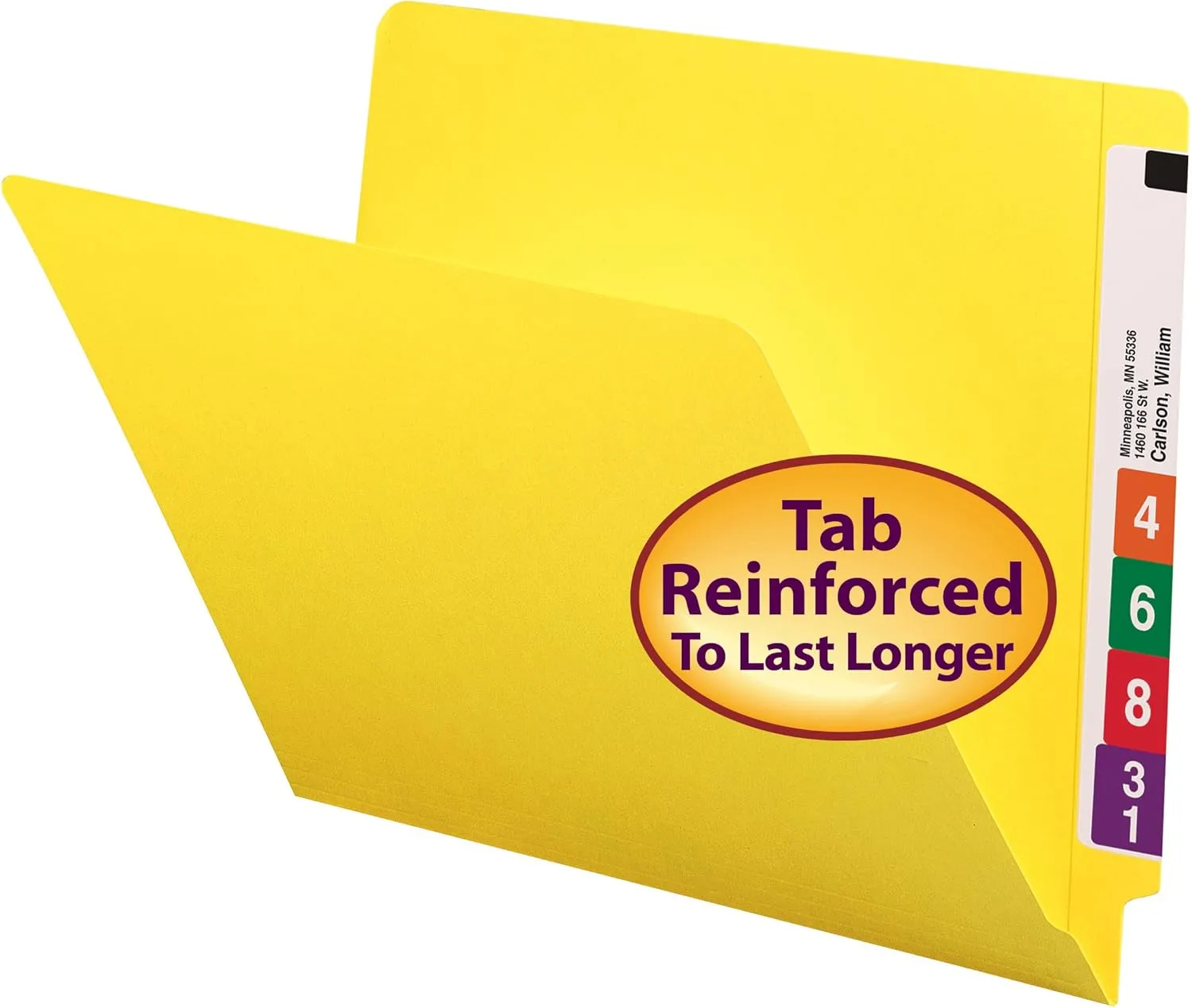 SMEAD End Tab File Folders, Shelf-Master Reinforced Straight-Cut Tab, Letter Size
