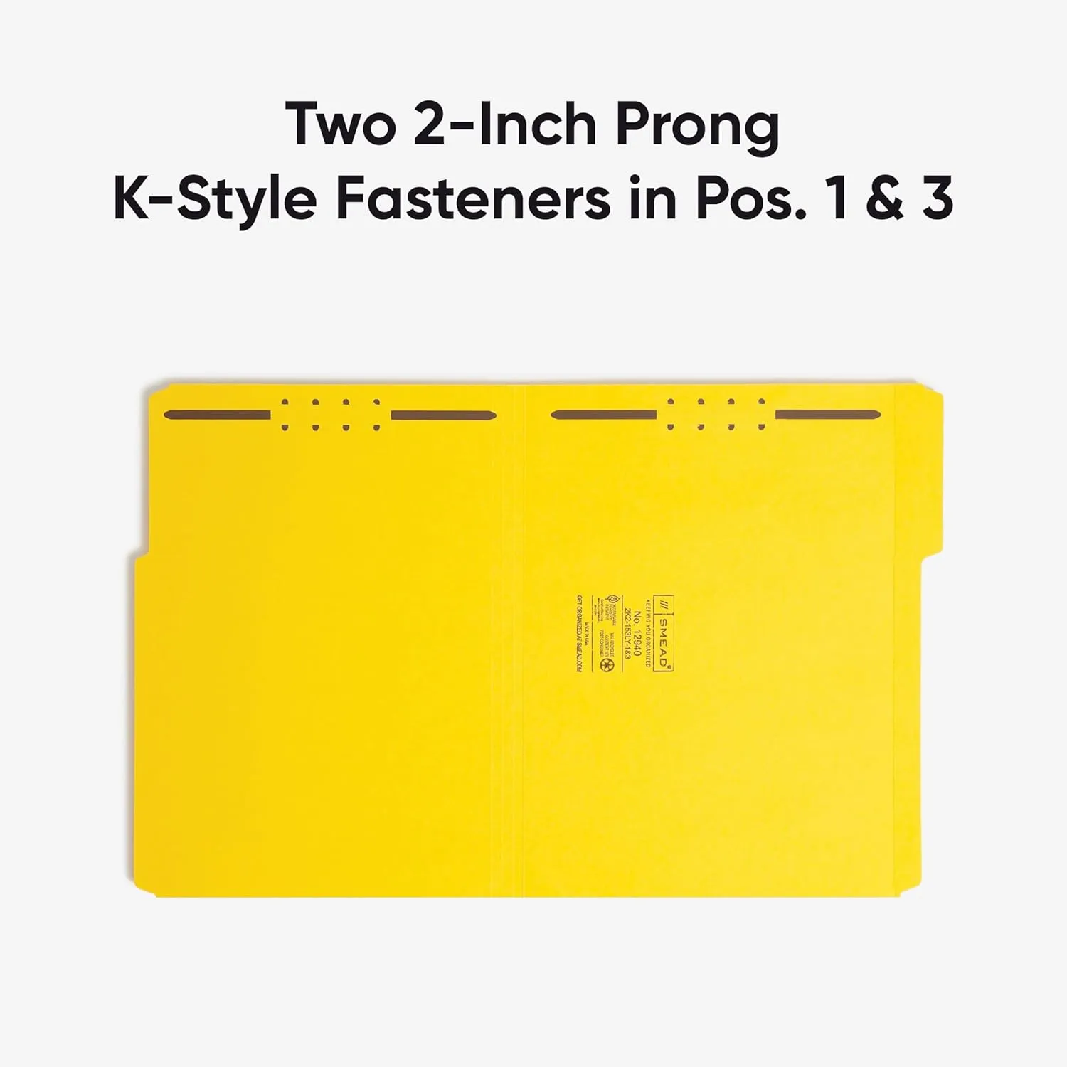 SMEAD Fastener File Folders with Reinforced 1/3-Cut Tabs