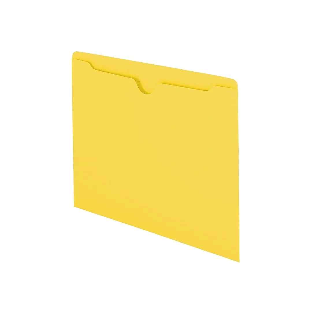 Smead File Jackets, Reinforced Double-Ply Tab, Letter, 11 Point Stock, Yellow, 100 Per Box (75511)