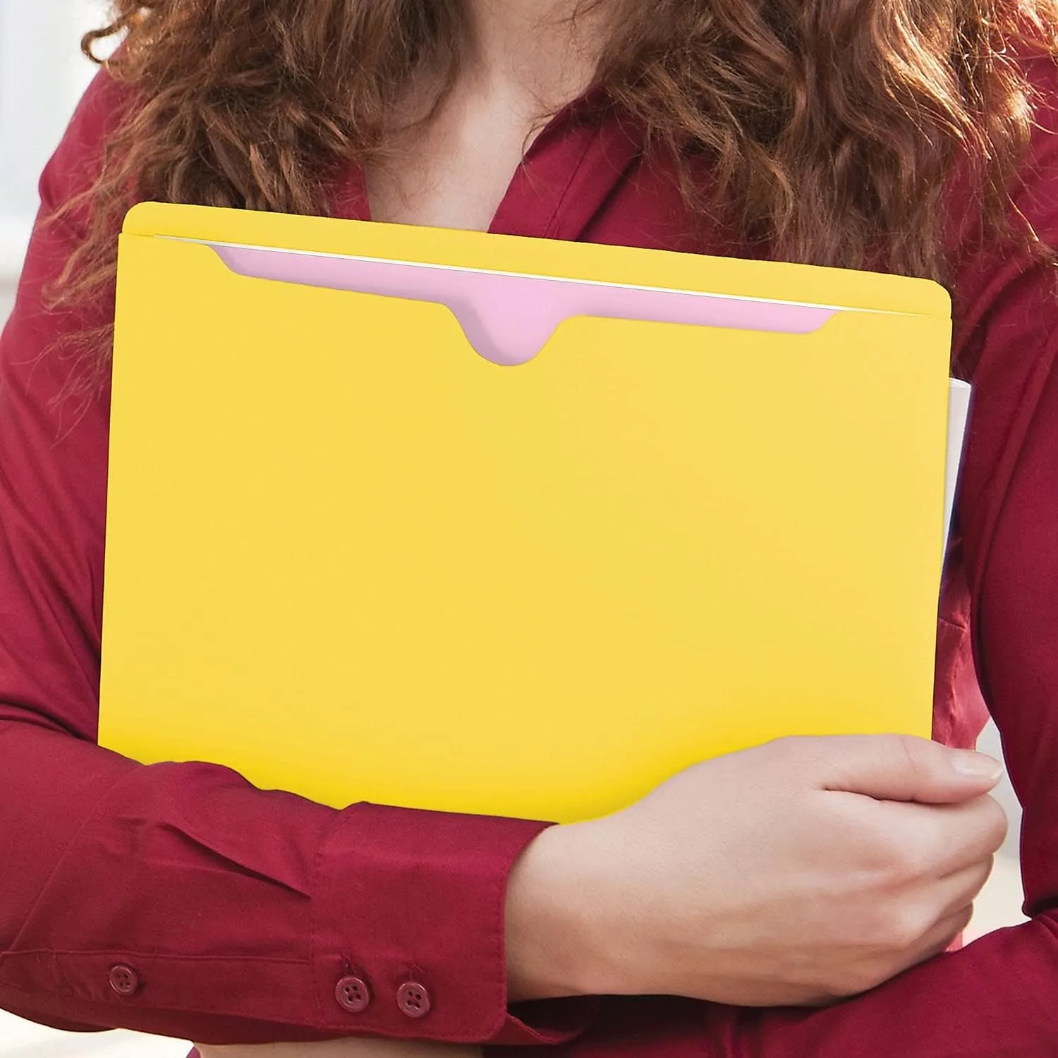 Smead File Jackets, Reinforced Double-Ply Tab, Letter, 11 Point Stock, Yellow, 100 Per Box (75511)
