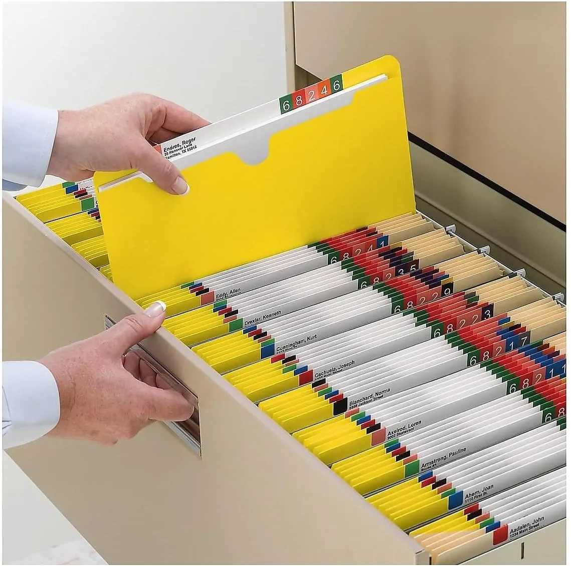 Smead File Jackets, Reinforced Double-Ply Tab, Letter, 11 Point Stock, Yellow, 100 Per Box (75511)