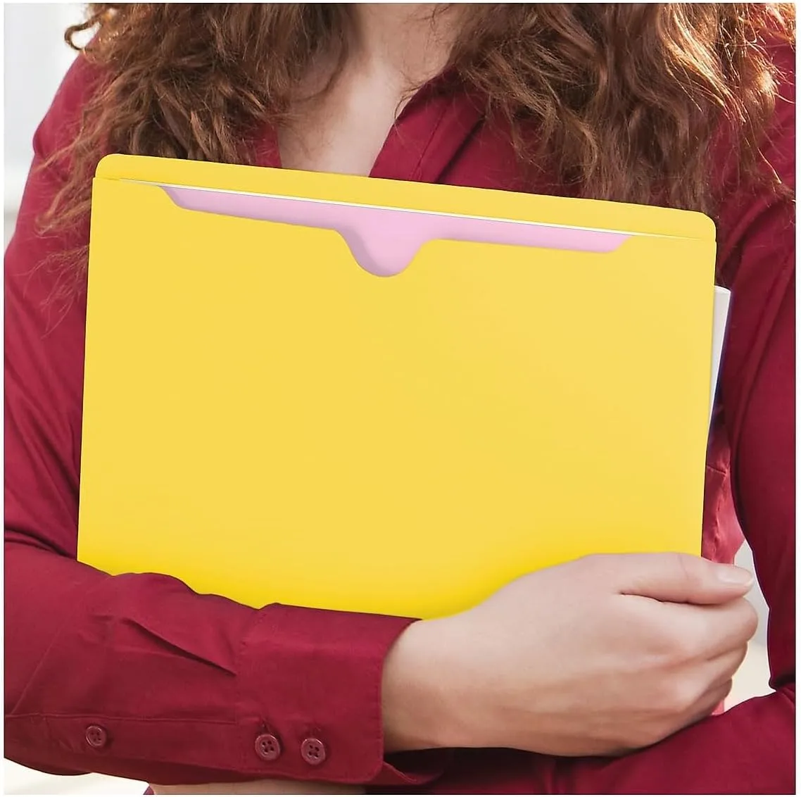 Smead File Jackets, Reinforced Double-Ply Tab, Letter, 11 Point Stock, Yellow, 100 Per Box (75511)