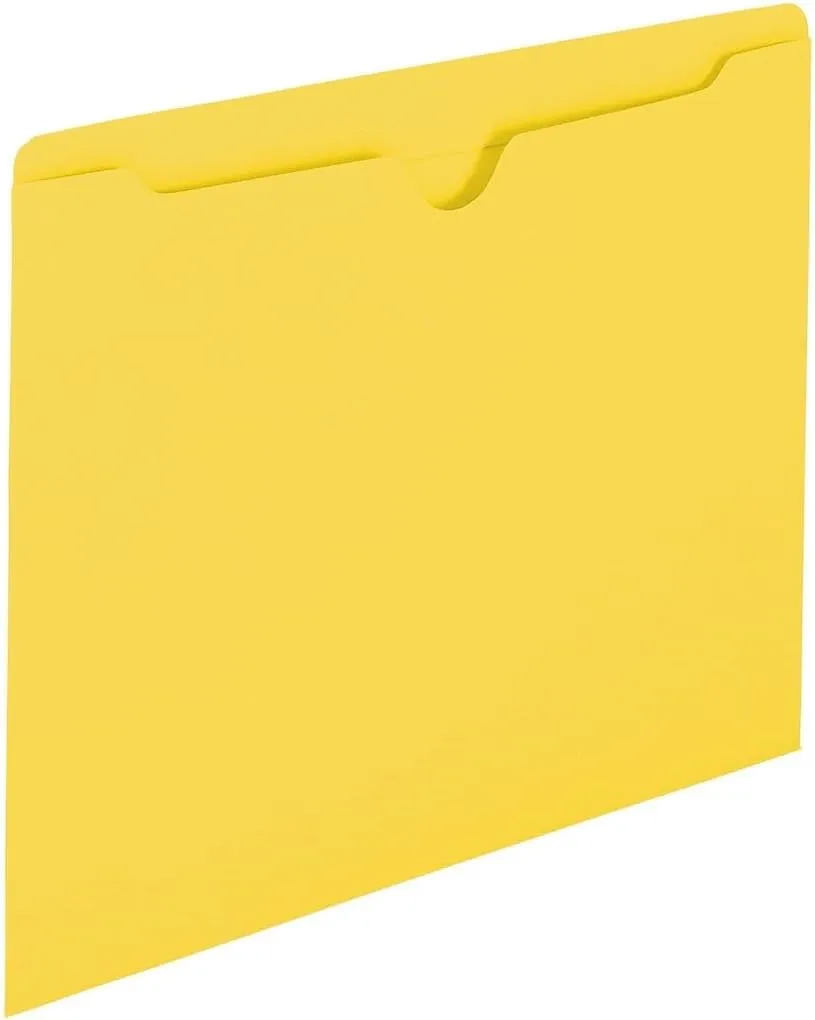 Smead File Jackets, Reinforced Double-Ply Tab, Letter, 11 Point Stock, Yellow, 100 Per Box (75511)