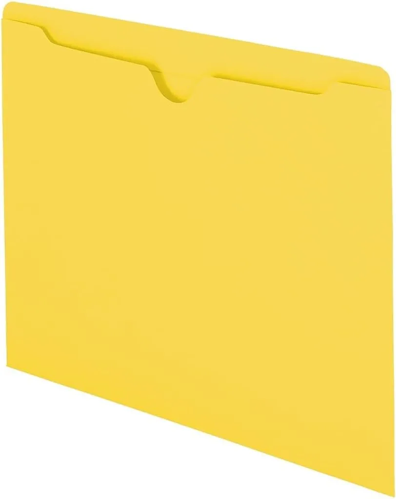Smead File Jackets, Reinforced Double-Ply Tab, Letter, 11 Point Stock, Yellow, 100 Per Box (75511)