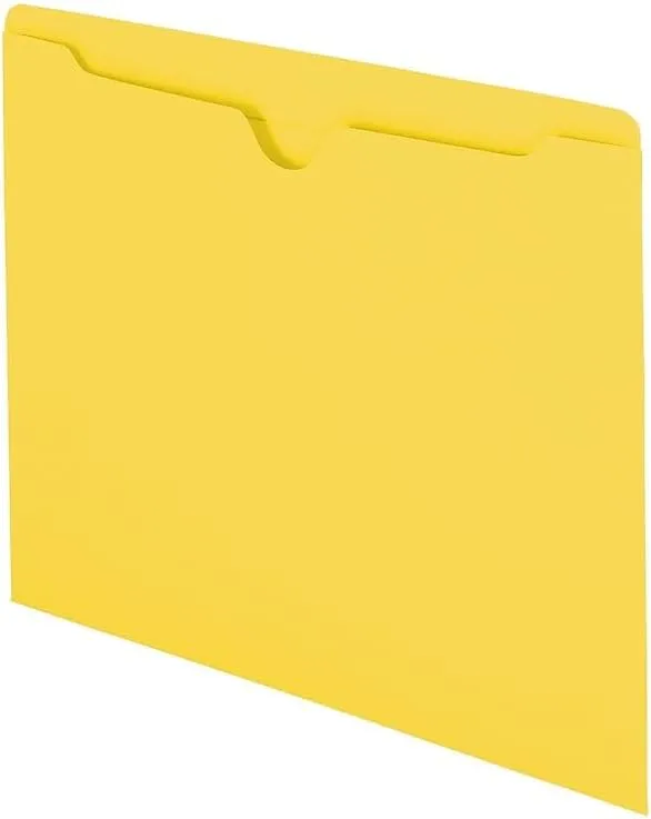 Smead File Jackets, Reinforced Double-Ply Tab, Letter, 11 Point Stock, Yellow, 100 Per Box (75511)