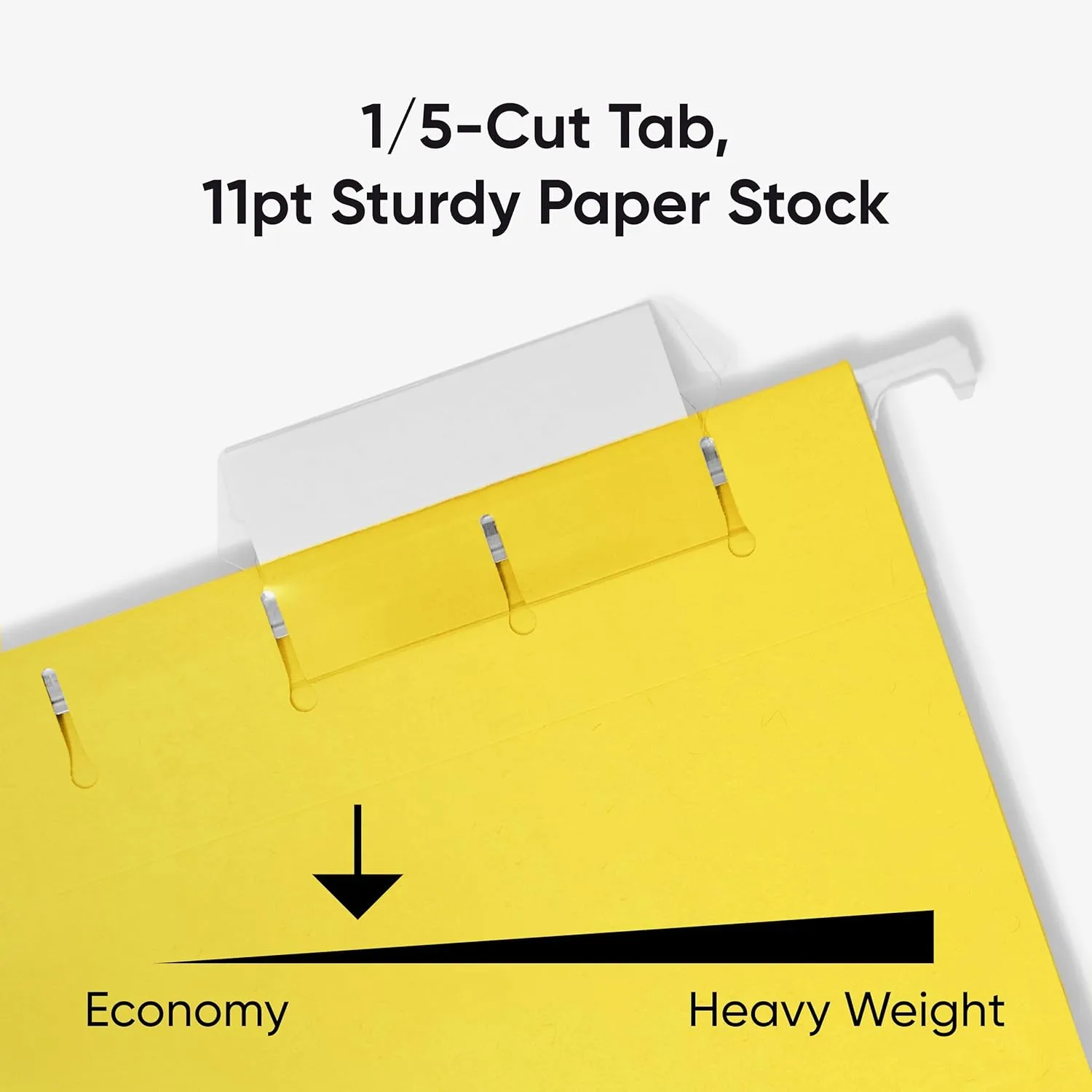 SMEAD Hanging File Folders, Letter Size, 1/5-Cut Adjustable Poly Tabs