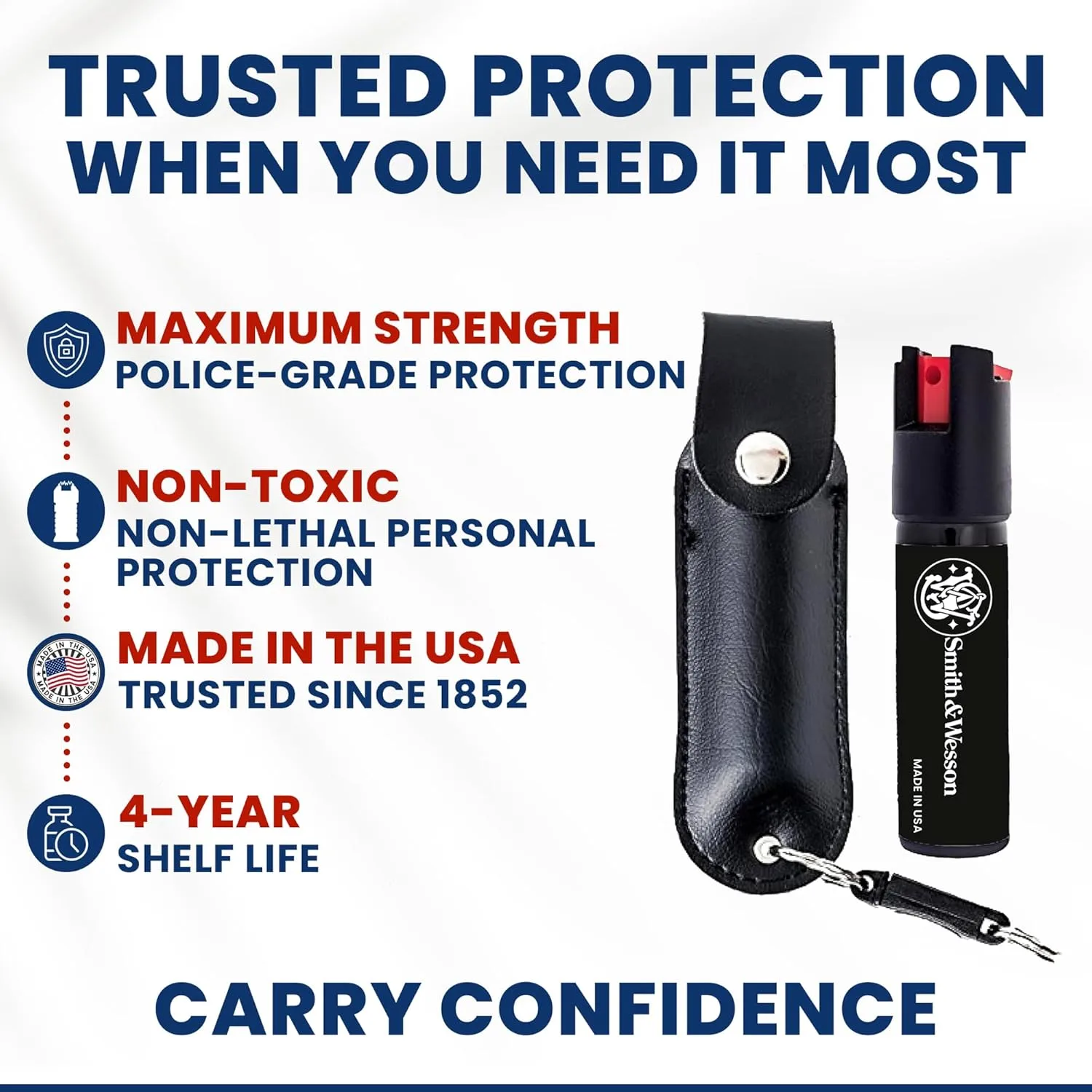 Smith & Wesson Pepper Shield Keychain Quick-Release Pepper Spray for Women