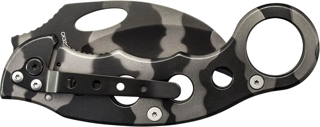 Smith & Wesson Extreme Ops CK32C 8in S.S. Karambit Folding Knife with 3in Hawkbill Blade and Stainless Steel Handle