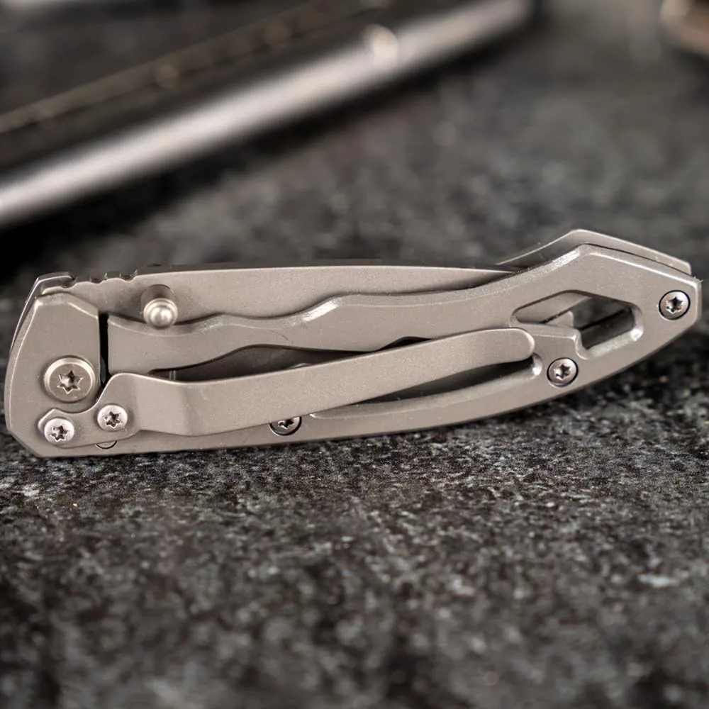 Smith & Wesson CK400 5.4in High Carbon S.S. Folding Knife with a 2.2in Drop Point Blade and Stainless Steel Handle