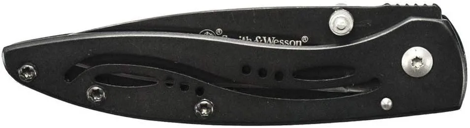 Smith & Wesson CKLPB 5.3in High Carbon S.S. Folding Knife with a 3.2in Drop Point Blade and Stainless Steel Handle