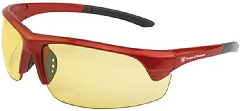 Smith & Wesson Corporal Half Frame Shooting Glasses with No-Slip Rubber,Impact Resistance & Storage Bag for Work