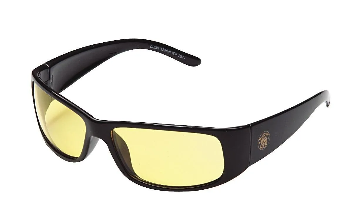 Smith & Wesson 3016314 Elite Safety Glasses Black Frame Amber Anti-Fog Lens