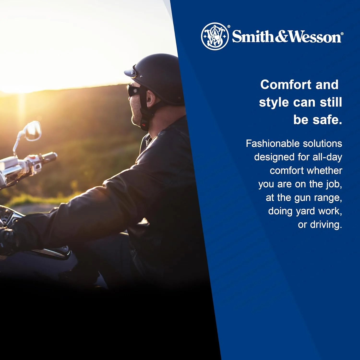 Smith & Wesson® Elite™ Safety Glasses (21307), with Mirror Coating, Blue Mirror Lenses, Black Frame